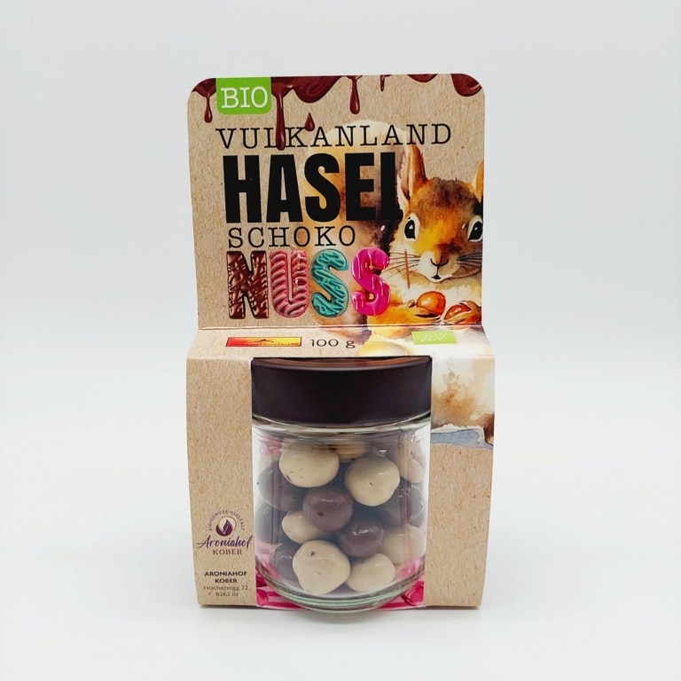 Bio Haselnüsse mit Schoko 100g - Aroniahof Kober